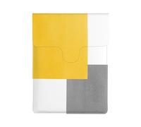 Bloque geométrico Amarillo, Gris y Blanco,Funda de Cuero PU para portátil, Funda para portátil, Funda para portátil, maletín para Tableta