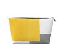 Bloque Geométrico Blanco Gris Amarillo, Bolsa de artículos de tocador Bolsa de Maquillaje Bolsa de cosméticos Bolsa de artículos de tocador de Viaje portátil