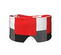 Bloque geométrico rojo, gris, negro y blanco,Máscara para ojos con bloqueo de luz y protección ocular completa para dormir, orejeras y ojos.