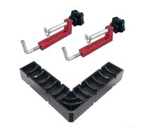 Bloque localizador de ángulo recto de 90°, 200 mm × 200 mm, para abrazaderas de carpintería, rango de sujeción ajustable de 35 a 160 mm, ABS robusto y construcción de aleación de aluminio, bricolaje y