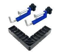 Bloque localizador de ángulo recto de 90° para carpintería de precisión - Abrazadera ajustable con rango de sujeción de 35-160 mm, ABS + construcción de aleación de aluminio, 200 × 200 mm (azul)