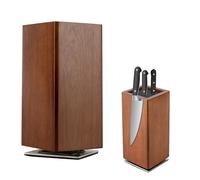 Bloque magnético para cuchillos, giratorio 360°, soporte magnético sin cuchillo, cuchillo de cocina universal con imán, utensilios de cocina de madera, 11 x 11 x 24,6 cm