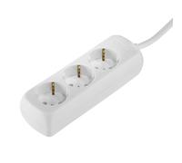 Bloque multitoma de 3 salidas, blanco, 1,4 m