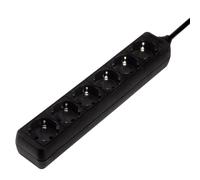 Bloque multitoma de 6 salidas, 1,4m, negro