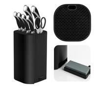 Bloque para Cuchillos sin Cuchillo, Porta Cuchillos Cocina con Piedra de Afilar, Universal Soporte Cuchillo Desmontable, Cuchillero para Cocina Fácil Limpieza