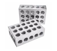 Bloque patrón, 2 unids/set de bloques de acero endurecido de 25-50-75mm, maquinista de precisión de 0,0001 ", herramienta de fresado 123, 23 agujeros, calibre de bloque de 1-2-3"(25-50-75mm)