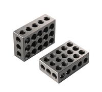 Bloque patrón, Bloques de precisión de 23 agujeros de 25-50-75mm, 1 par (2 uds), juego de bloques de sujeción paralelos, bloque de acero, máquina herramienta de calibre de bloque de 1-2-3"(Imperial)
