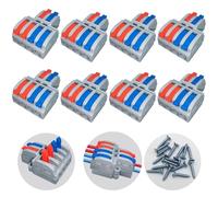 Bloque Terminal, 8 Piezas Conductor Compacto Cable Conecto, CTRICALVER Terminales de Enchufables, 2 en 4 fuera Conectore eléctricos, Rápida Terminales de Conexión