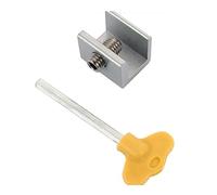 Bloqueador de cerradura, Cerradura de seguridad con llave for puerta corredera y ventana, aleación aluminio, color plateado, 3 x 2,45 cm