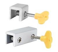 Bloqueador de cerradura, Restrictor de cerradura puerta y persiana aluminio plateado 24 mm x 30 25(Double Hole)
