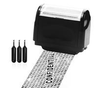 Bloqueador de direcciones de identificación de privacidad con sello de rodillo Data Defender (negro ancho + 3 recambios de tinta)