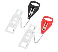 Bloqueador de Puerta Portátil Rojo con Bolsa de Almacenamiento - 2 pcs Cerradura de Seguridad para Habitaciones, Pestillo sin Agujeros, Portable Door Lock para Hotel, Apartamento y Viajes