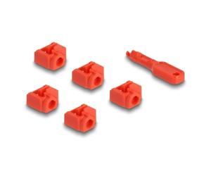 Bloqueador de puerto DeLock 20928 RJ45 rojo 10 unidades con llave