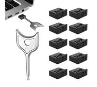 Bloqueador de puerto USB para ordenador | 10 Piezas Tapones Ajuste Firme Fácil Instalación | Bloqueador de datos USB de viaje | Para Cafetería Autobús Viajes Portátil PC Smart TV Hotel Bibliotecas