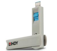 Bloqueador de puerto USB Type C - LINDY - Kit con llave y 4 cerraduras - Prevención de acceso no autorizado - Garantía de 2 años