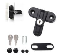 Bloqueador de Seguridad Extra de la Aleación Cerradura de Ventana Externa con 2 Llaves, Cerradura de Hebilla En Forma de T de Ventana para Ventana Doble Individual (Negro 1PC)