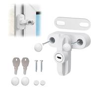 Bloqueador de Seguridad Extra de la Aleación Cerradura de Ventana Externa con 2 Llaves, Cerradura de Hebilla En Forma de T de Ventana para Ventana Doble Individual (Blanco 1 PC)