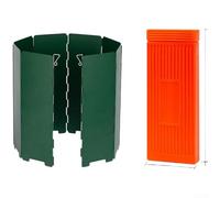Bloqueador de viento portátil de acero para estufa de cocina al aire libre, parabrisas plegable para quemador de camping, protección contra el viento, senderismo, mochilero, RV (verde)