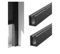 Bloqueadores de luz opacos con canal en U sello, bloqueadores personalizados, cortinas for ventanas, rieles laterales for dormitorio y sueño(Black,114cm (45in/3.7ft))