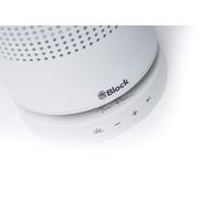 Block The Flame altavoz Bluetooth inalámbrico con fuego de mesa para crear un ambiente acogedor en color blanco
