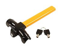 Bloqueo antirrobo para volante de coche, resistente, resistente a la intemperie, universal para todos los vehículos, material de goma ABS de aleación de aluminio, 2 llaves