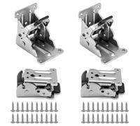 Bloqueo Automático de 90 Grados 4 Piezas Bisagra Plegable Autoblocante Patas Plegables para Mesa Herrajes para Mesas Plegables Para Piernas Plegables Escritorio Banco de Trabajo