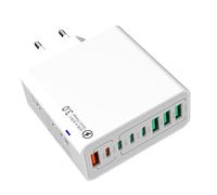 Bloqueo De Cargador USB C - Cargador De Puerto Múltiple | Hub De Carga Del Teléfono Portátil | Cargador Rápido Multipuerto De 120W | Estación De Carga De Viaje Para Teléfonos Home Hotel