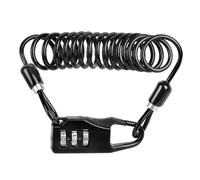 Bloqueo de casco de motocicleta, portátil, de aleación de zinc, con cable elástico, combinación de seguridad para bicicletas eléctricas, scooters, resistente al desgaste, color negro