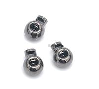 Bloqueo de cuerda de agujero, botón de resorte Cerraduras de cable, 30 unids/lote Tapones redondos grandes de aleación de metal Alternar Cerraduras de cable de 6 mm Cerradura con cordón Un orificio(Bl