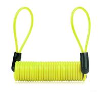Bloqueo de cuerda de resorte de protección contra robo compatible con cascos de motocicleta y frenos de disco de bicicleta, con alambre de acero y funda impermeable (amarillo)
