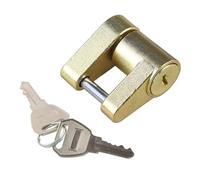 Bloqueo de enganche de remolque antirrobo, acoplador de remolque, candado, conector de gancho, cerraduras de lengüeta, protector de seguridad de enganche de aleación de zinc de 1/4 de pulgada(Gold)