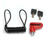 Bloqueo de freno de disco de alarma para motocicleta, antirrobo, 110 dB, bloqueo de sirena con cable recordatorio, rojo (negro y rojo A)