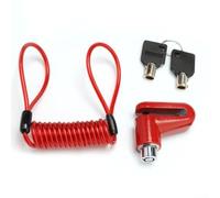 Bloqueo de freno de disco de alarma para motocicleta, antirrobo, bloqueo de sirena de 110 dB con cable recordatorio rojo (juego rojo)