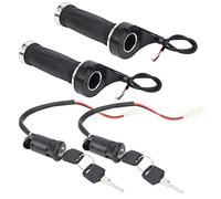 Bloqueo de interruptor de agarre y encendido universal del acelerador | Diseño de alambre corto para bicicletas eléctricas/motocicletas | Reemplazo resistente con 2 teclas |
