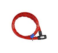 Oxford Candado de Cable blindado, 1,5 x 25 mm, Color Rojo