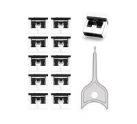 Bloqueo de Puerto USB Metálico de 10 Unidades con 1 Llave, Bloqueador de Puerto USB-A para PC Portátil, Cubierta A Prueba de Robo y Polvo (Negro)