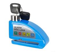 Bloqueo de seguridad para freno de disco para motocicleta con alarma fuerte de 120 dB, pasador de bloqueo de empuje de 7 mm, impermeable para una mayor protección contra robo (azul)