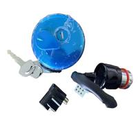 Bloqueo Encendido Motocicleta para Suzuki GN125 GN 125 GN125H 1982-2001 2 Llaves Tapa Tanque Combustible Gasolina Cerradura Asiento Juego Completo Interruptor(6 Wries)