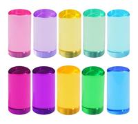 Bloques acrílicos, Bloques acrílicos para niños pequeños, 10 Piezas, Cilindros de construcción de 2 Pulgadas, Cubos translúcidos de Color púrpura para educación Escolar, Entrenamiento, Accesorios de