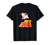 Bloques Apilados Coloridos Kawaii Baby Goat Saltando Camiseta
