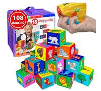 Bloques Blandos Bebe MAGDUM 18 Cubos Bebe Animales&Transporte - Juguetes Bebes 6-12 meses Educativo - Juego de Bloques -Juego Bebe 6 meses - Juguetes Desarrollo Bebe - Juego Bloques Cubos Blandos bebe