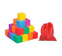 Bloques Cubos Madera Coloridos Juego Matemático Apilables Creativos Hechos en Madera Lisa Apto para Aprendizaje en Casa Juegos Grupales Desarrollo Lóg, 3 Cm 30 Piezas