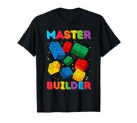Bloques de 4 años de edad Building Master Builder 4th Birthday Boy Camiseta