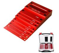 Bloques de configuración de aluminio, 9 piezas, barras métricas de medición de altura con caja de almacenamiento para enrutador, sierra de mesa, taller, herramientas de carpintería, precisión de 0.01