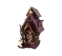 Bloques De Construcción Casa Halloween - Decoración de Mesa Halloween | Centro de Mesa Rústico 3D con Iluminación para Chimenea Comedor Fiesta Decoración del Hogar