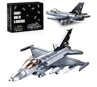 Bloques de construcción de avión F-16C, 521 piezas, modelo de avión de combate, bloques de construcción compatibles con marcas famosas, 1:44 WWII Eurofighter Bundeswehr Jet,Militar Combate Avión