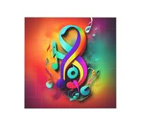 Bloques de construcción de bloques de ladrillos de construcción con diseño de notas musicales coloridas, cuadrados, creativos, para decoración del escritorio del hogar