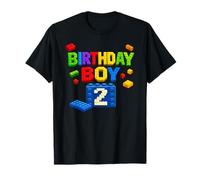 Bloques de construcción de cumpleaños para niño, Fiesta temática de ladrillo, Segundo cumpleaños Camiseta