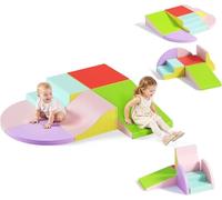 Bloques de construcción de espuma de 6 piezas,bloques de construcción de | Bloques blandos para interiores, grandes bloques de construcción para niños, juguete Montessori, bloque plegable y túnel para