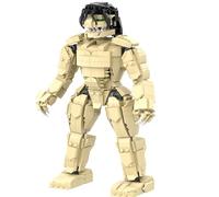 Bloques de construcción de Fantasmas terroristas Fiesta NiñOs NiñAs Y Adultosjuego con Base Soporte Hombre Lobo En La Noche SujecióN Monstruos Creativo Juguete Cabeza Esqueletosinging A